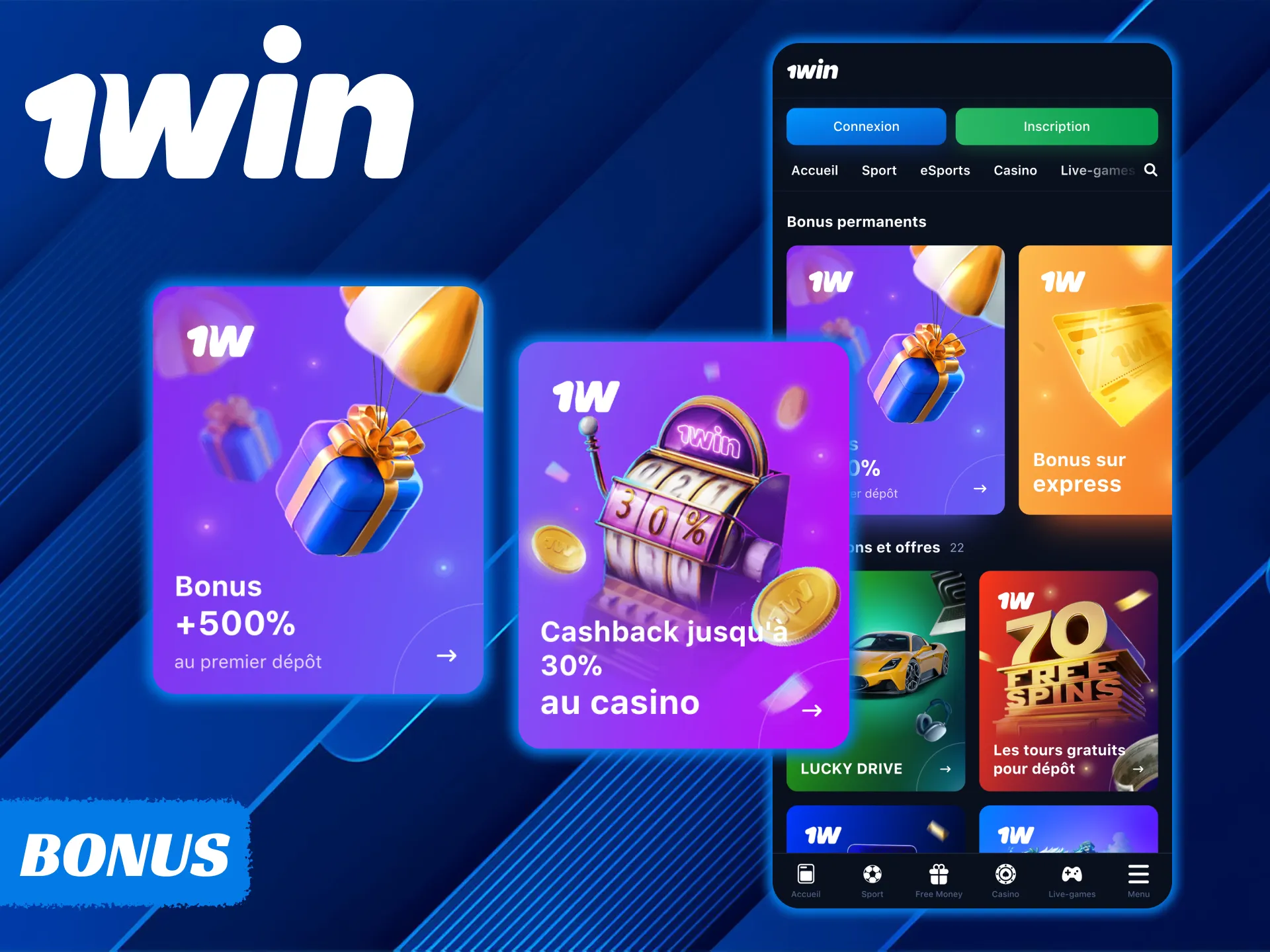 Vous avez accès aux promotions et bonus exclusifs de 1Win.