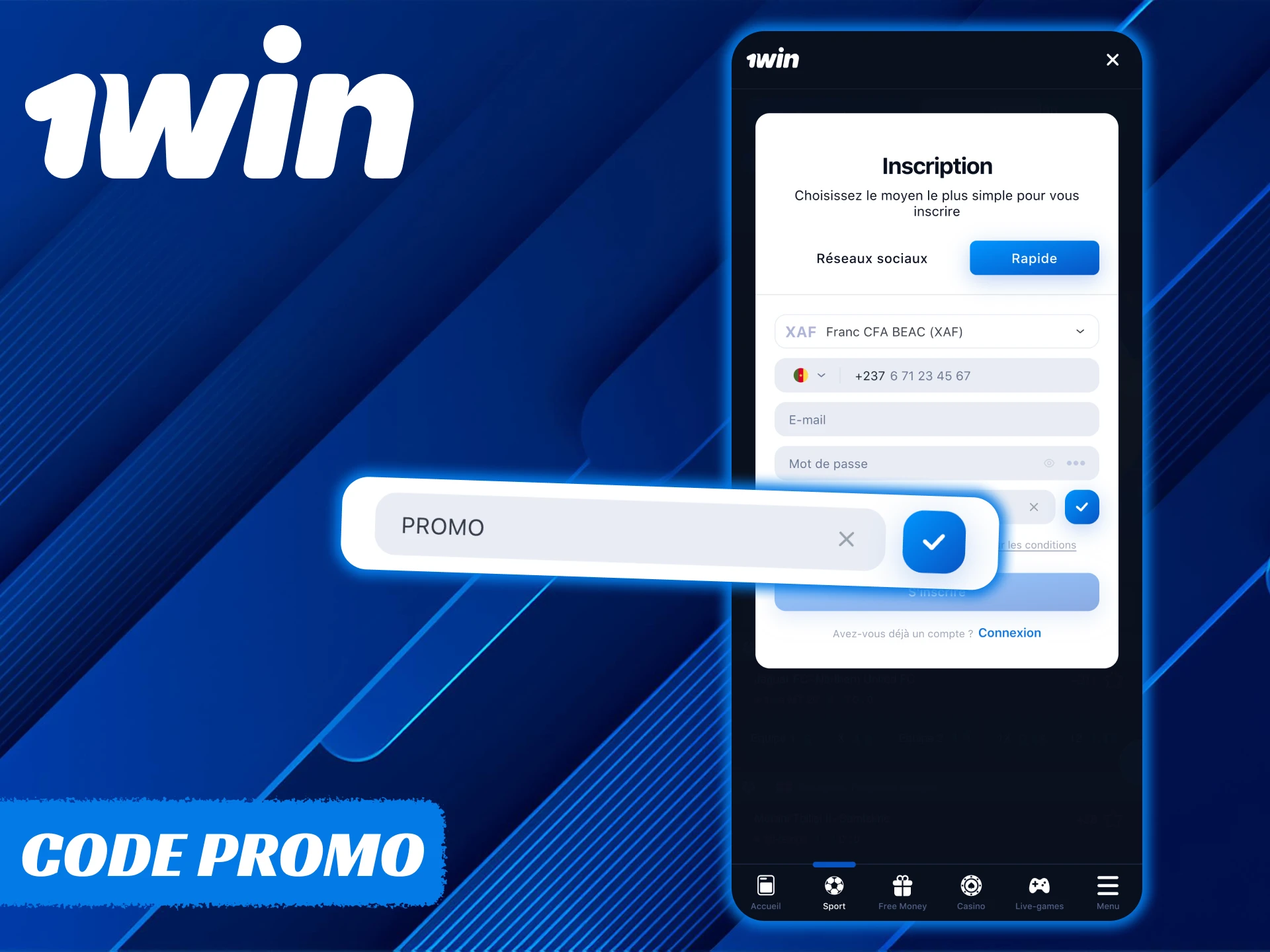 Activer les codes promo directement dans l'application 1Win.