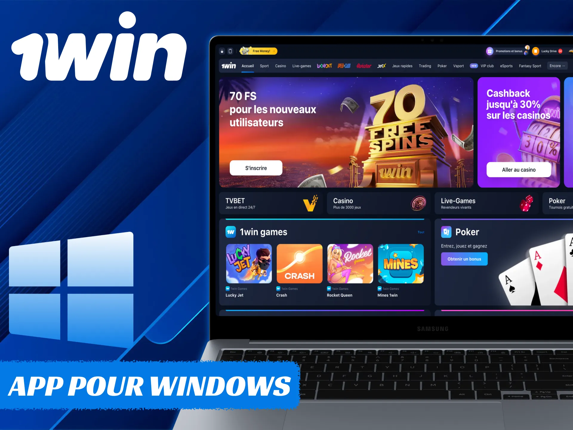 Télécharger l'application 1Win pour Windows.