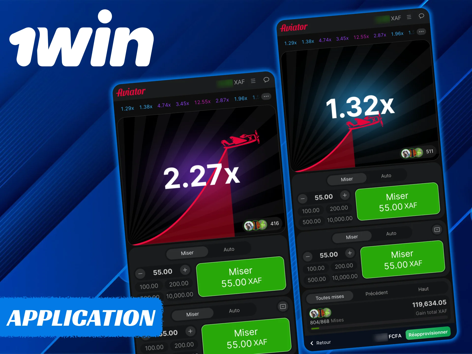 Téléchargez l'application 1Win pour jouer au jeu Aviator.