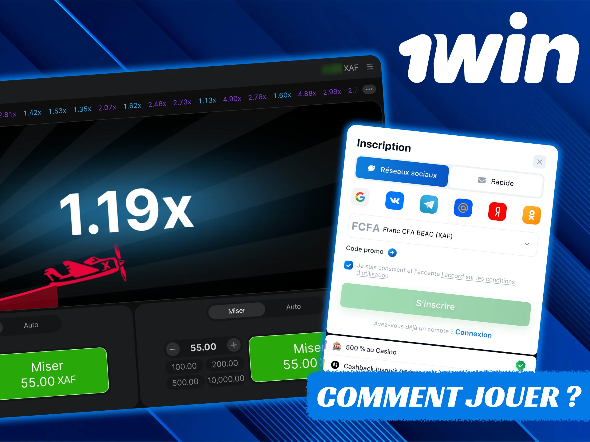 Jouer à Aviator sur le site de 1Win est facile.