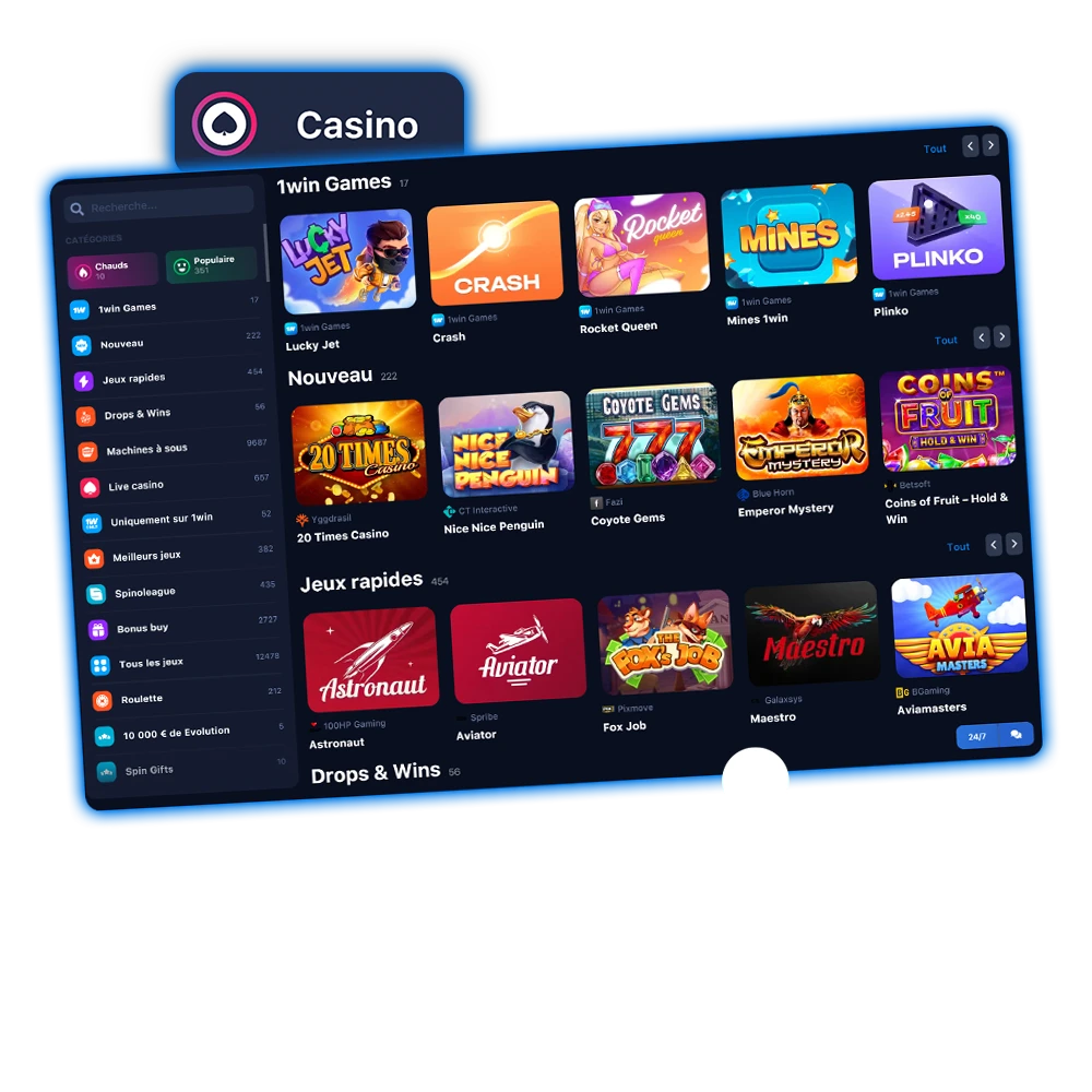 Trouvez votre jeu de casino sur 1Win.