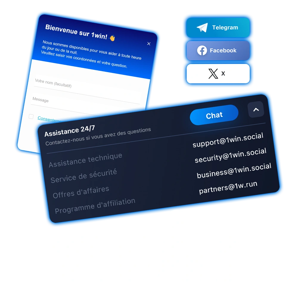 Familiarisez-vous avec les moyens de contacter l'équipe de 1Win.