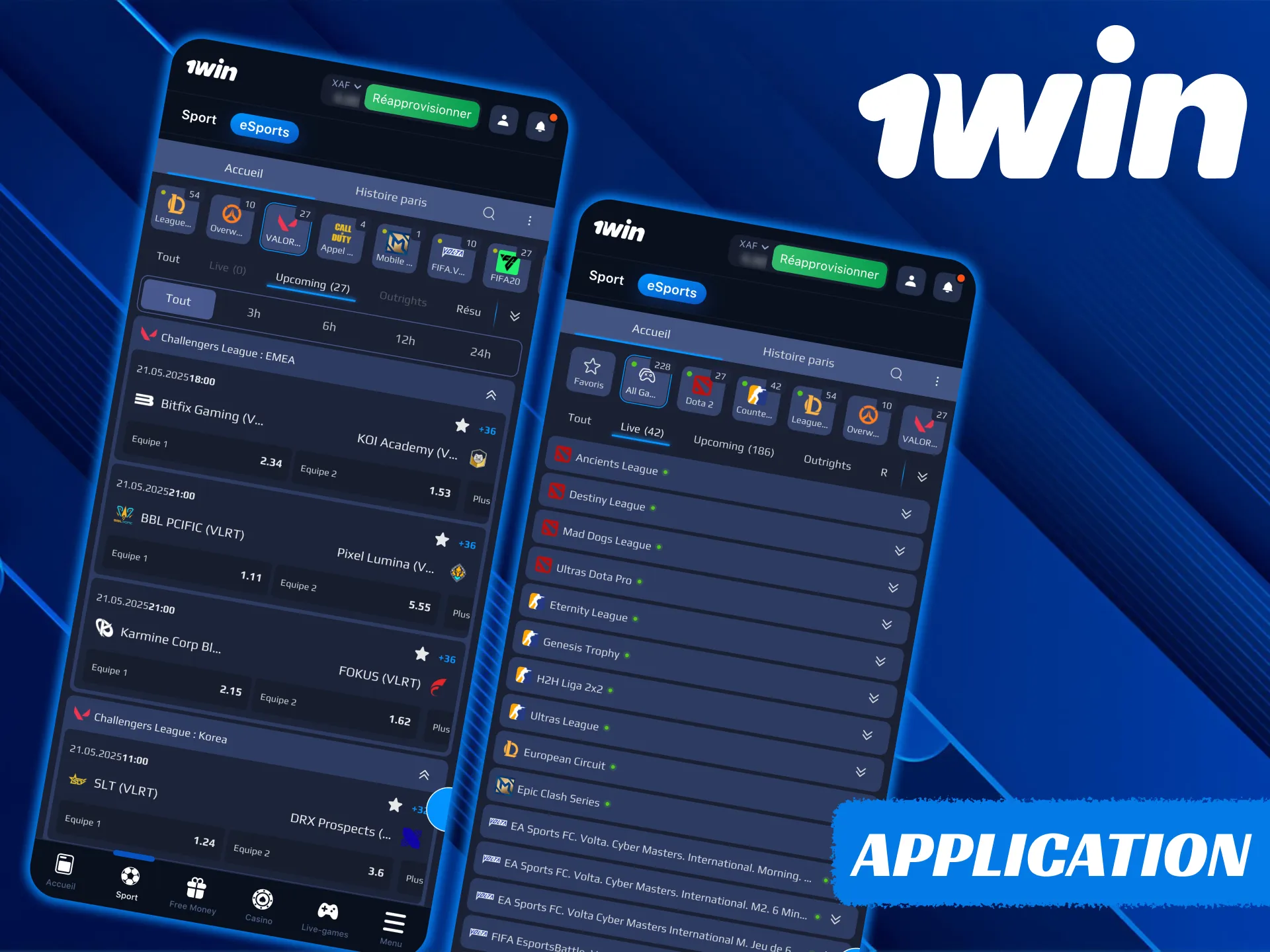 Installez l'application 1Win et profitez des paris eSports.