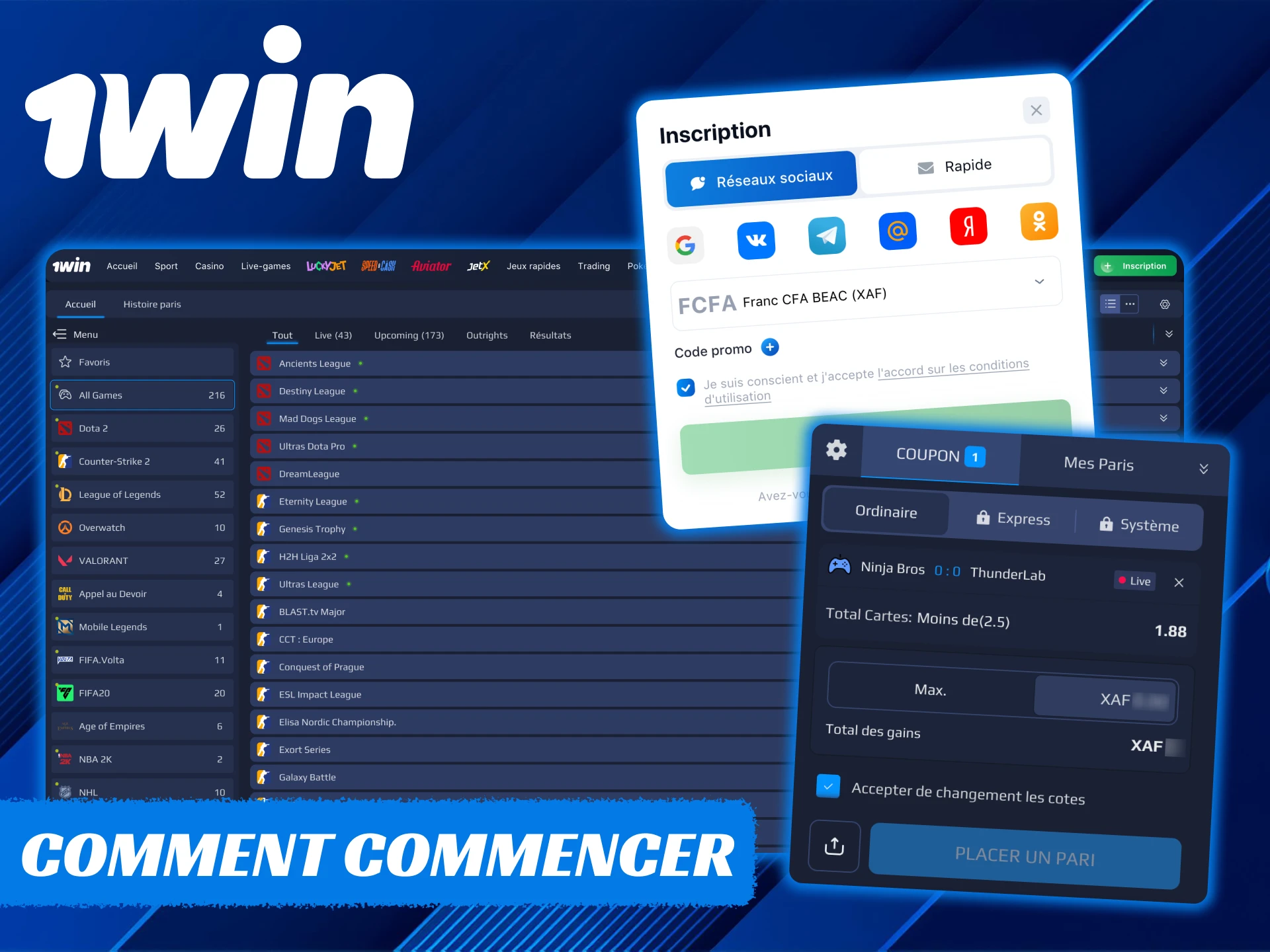 Commencez à parier sur les eSports avec la plateforme 1Win.