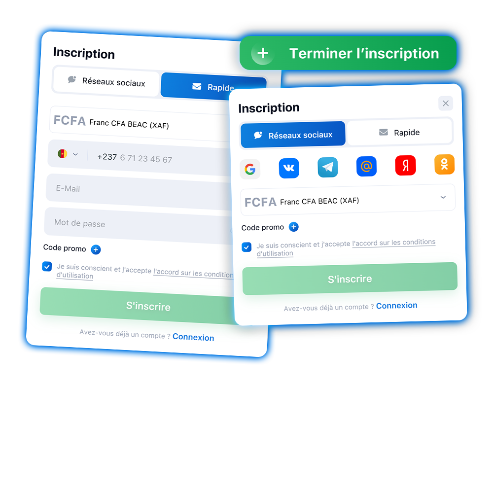 Familiarisez-vous avec les modalités d'inscription à 1Win.