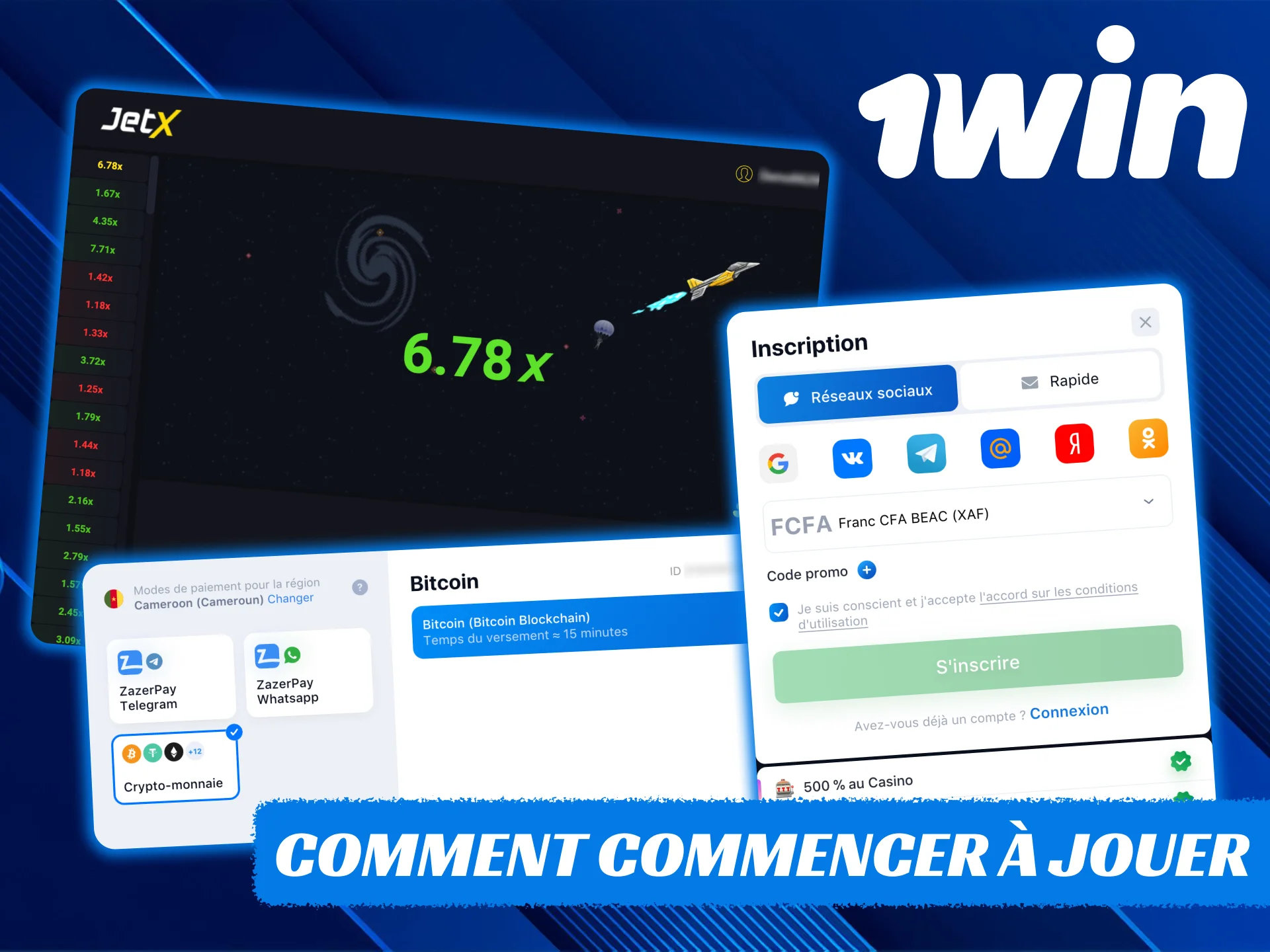 Commencez à jouer à 1Win JetX et accumulez des gains.