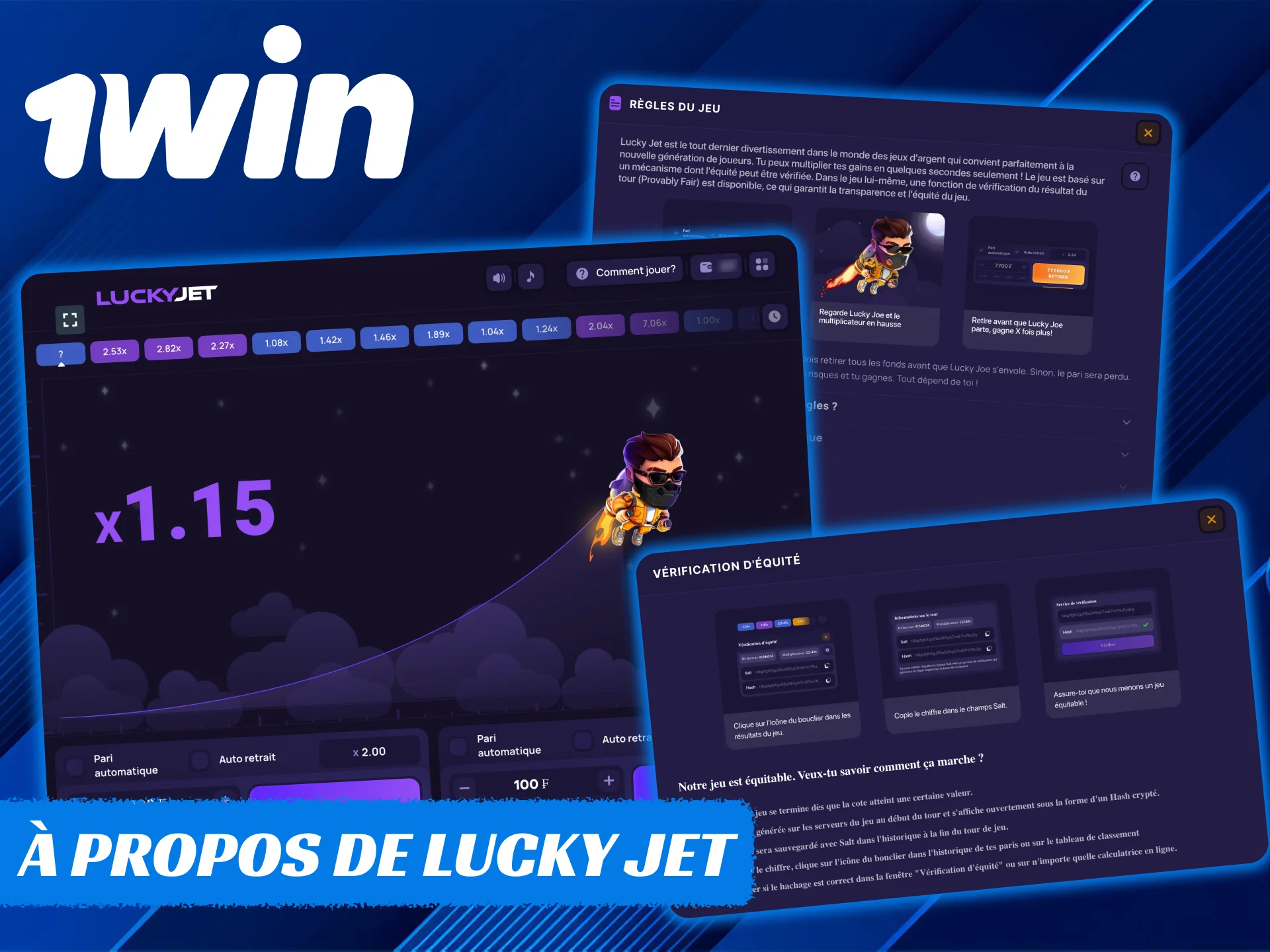 Découvrez le jeu officiel Lucky Jet de 1Win.