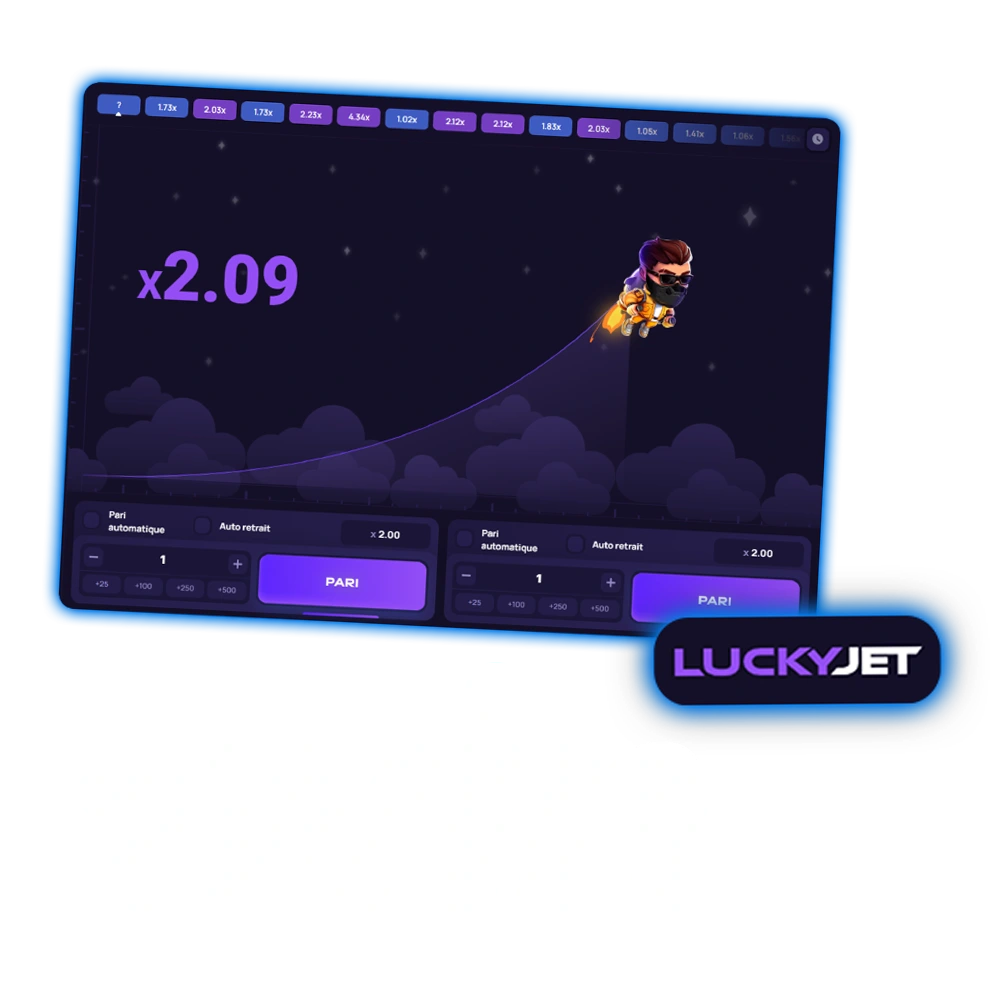 Gardez un œil sur le multiplicateur afin de ne pas manquer vos gains dans le jeu Lucky Jet sur 1Win.