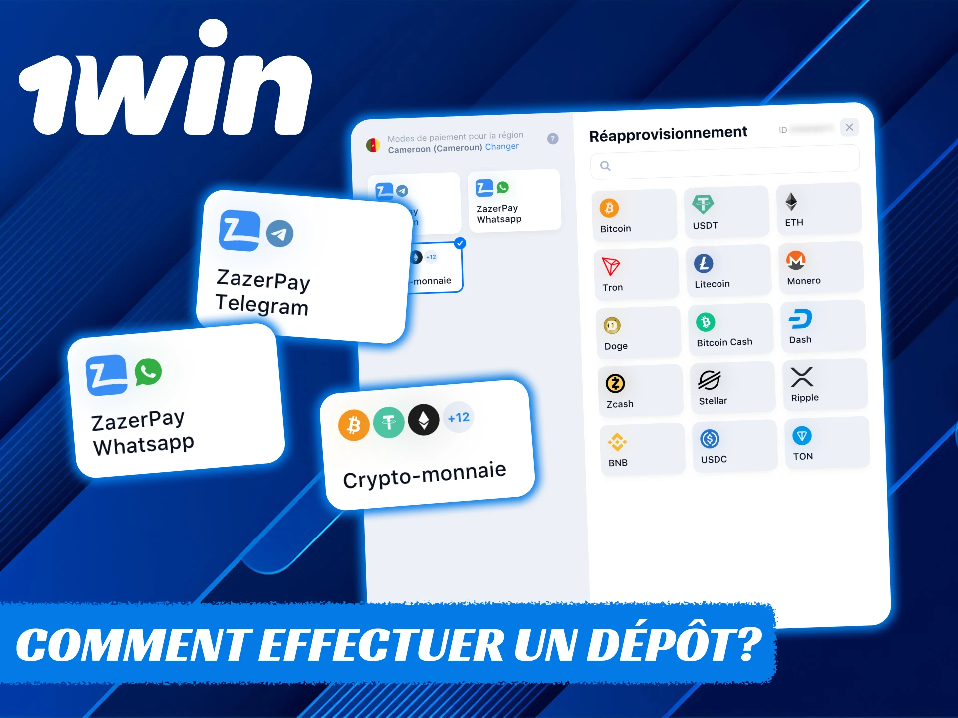 Effectuer des dépôts est rapide et facile sur 1Win.