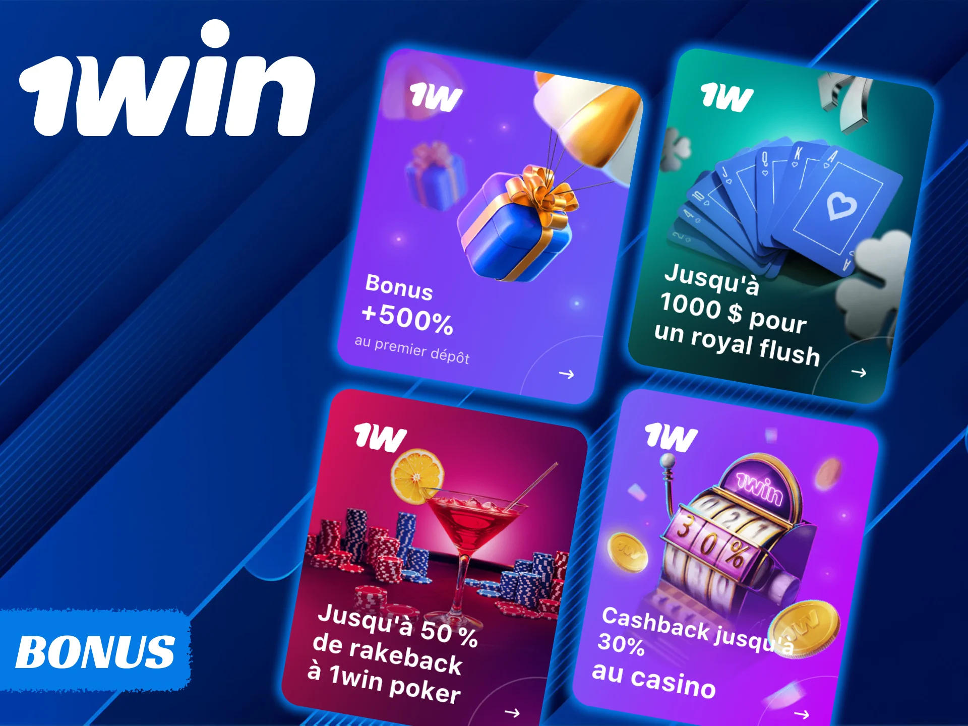 1Win propose plusieurs offres de bonus qui vous plairont.