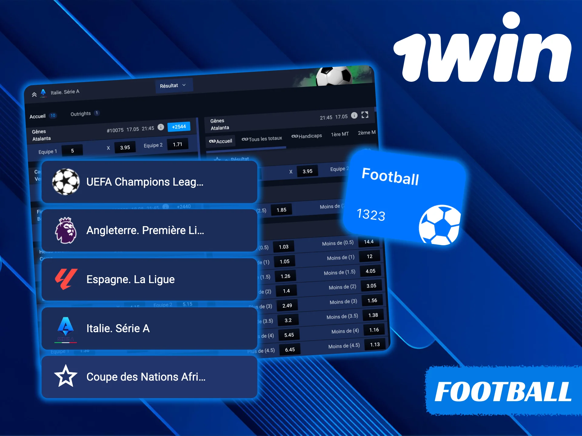 Le football est le sport le plus populaire sur 1Win.