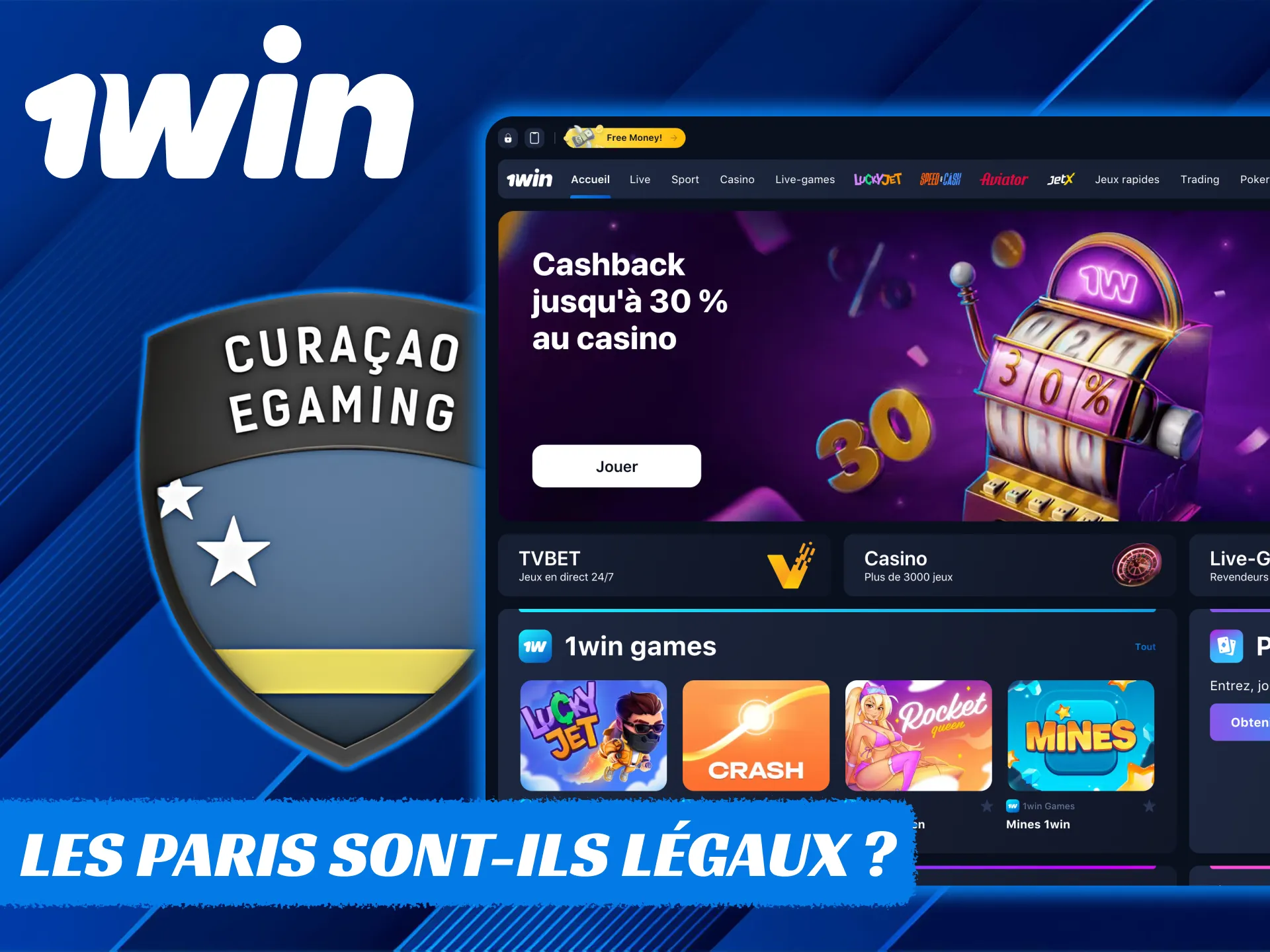 1Win est légalement accessible au Cameroun.