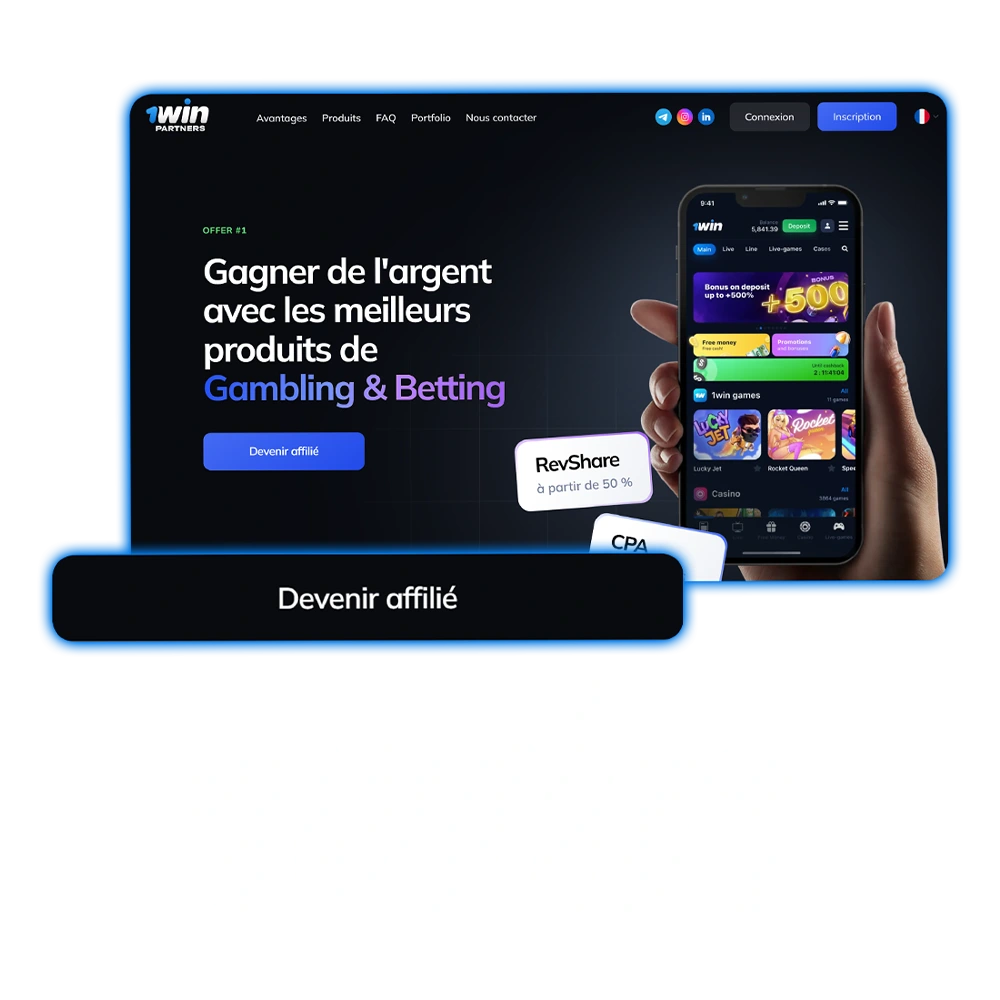 Découvrez comment devenir un partenaire de 1Win.