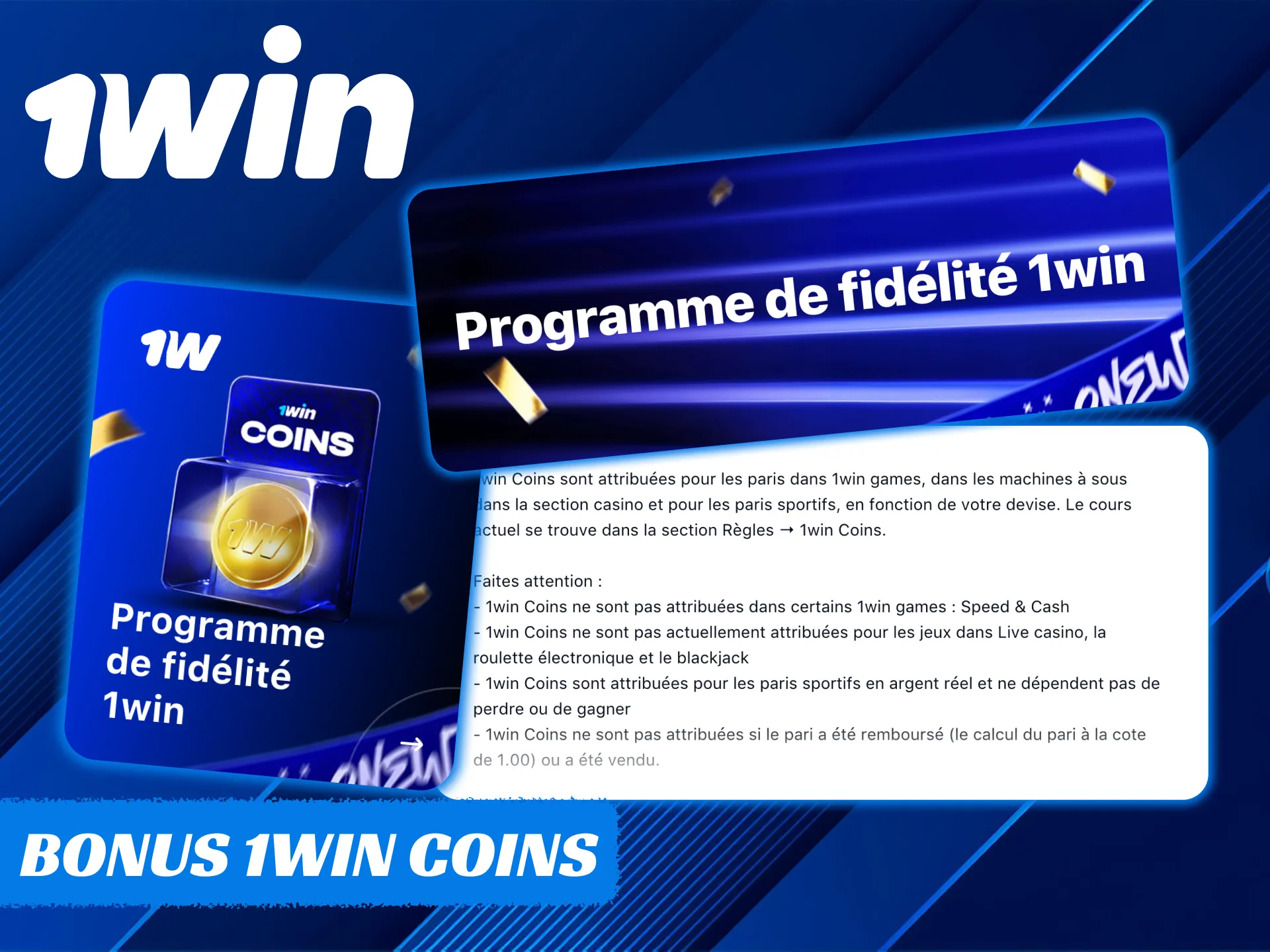 Gagnez des pièces 1Win en effectuant des actions simples.