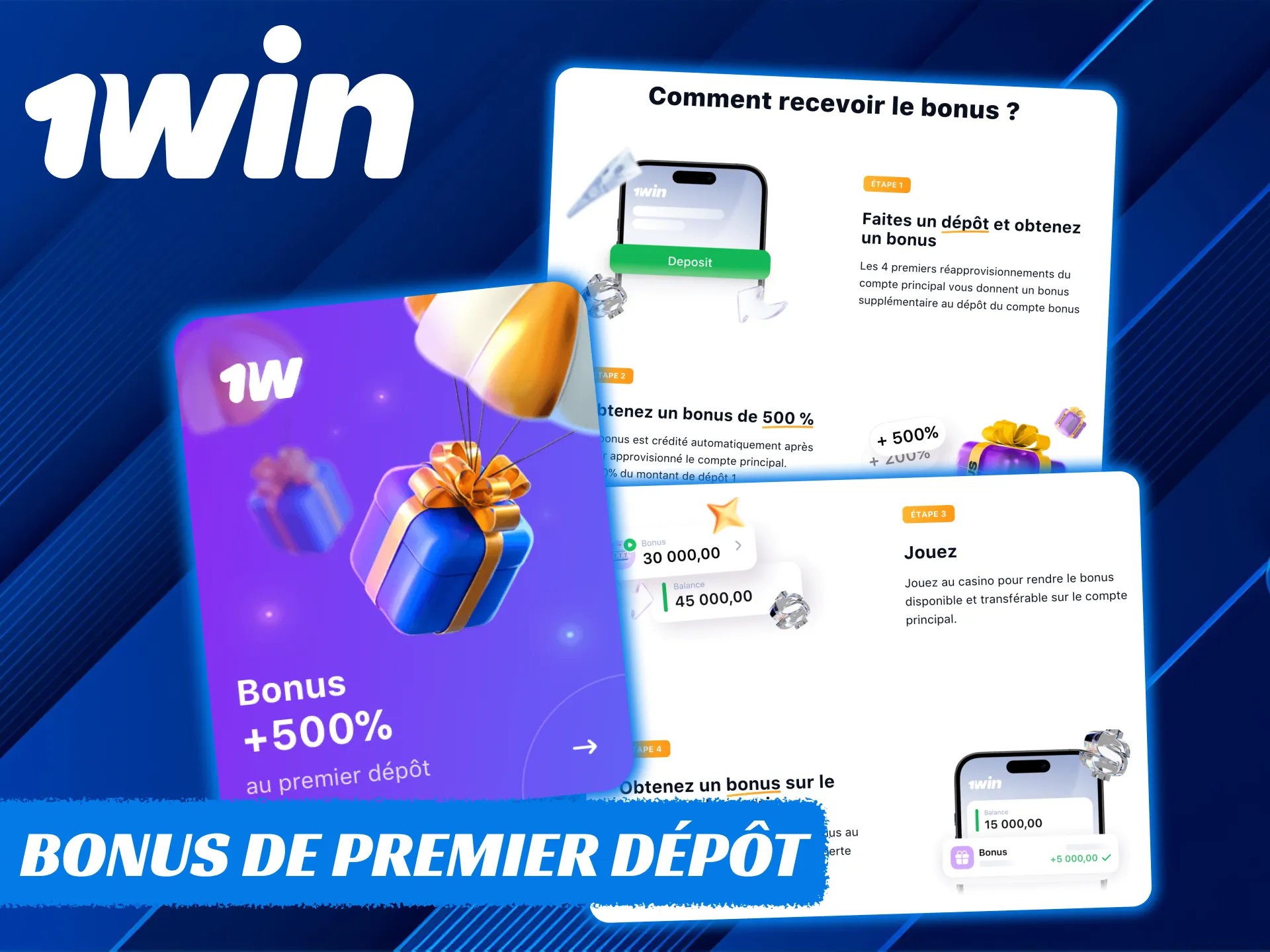Commencez avec un super bonus de bienvenue sur 1Win.