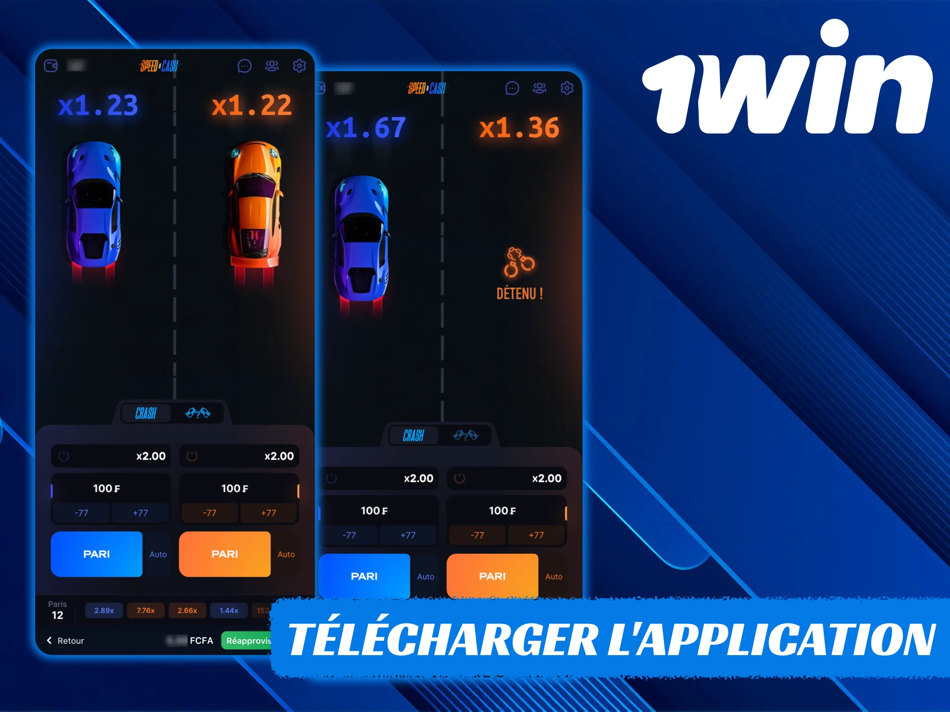 Jouer au jeu Speed-n-Cash sur l'application 1Win.