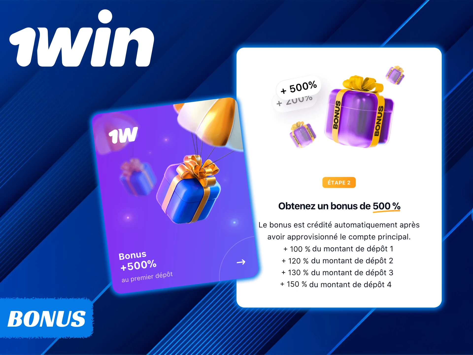 Register with 1Win and receive a generous welcome bonus.